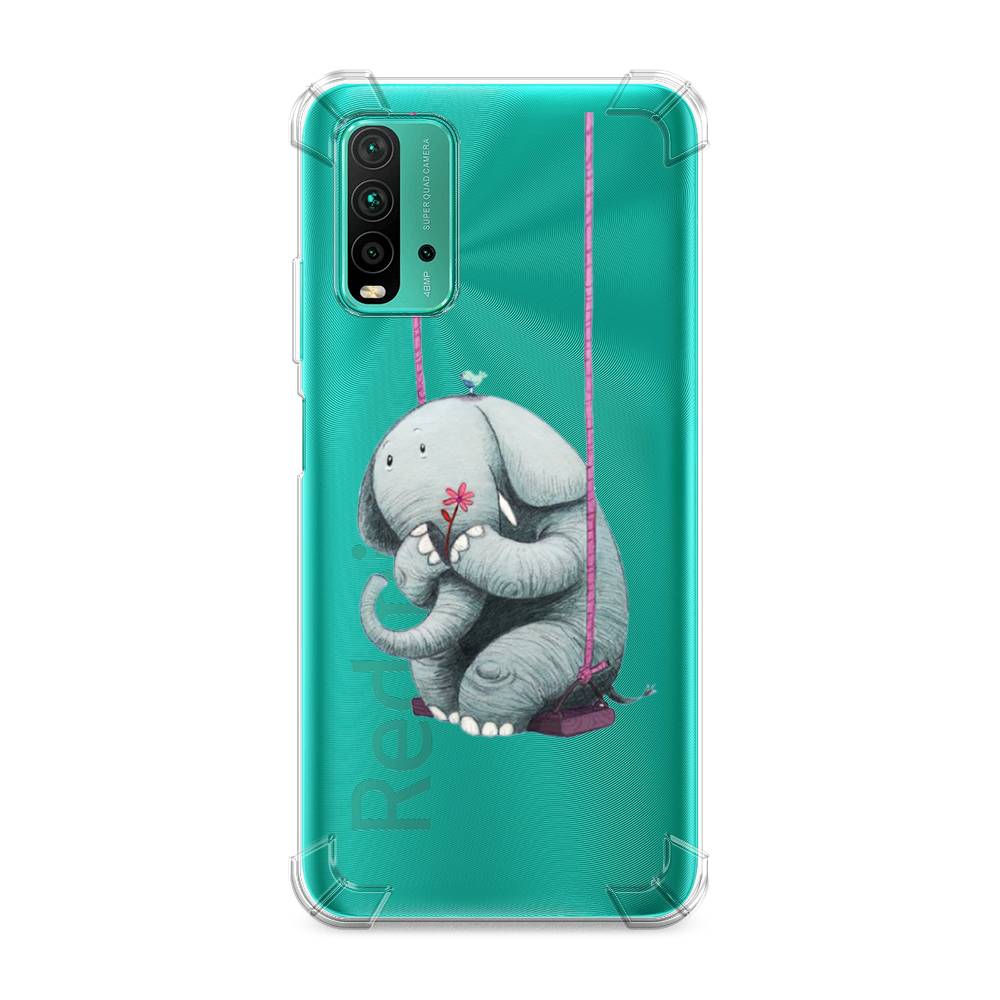 фото Противоударный силиконовый чехол "грустный слоник" на xiaomi redmi 9t awog