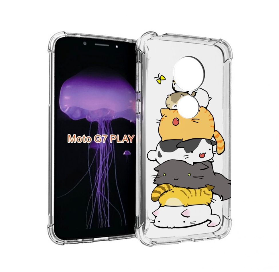 

Чехол MyPads много-маленьких-котиков для Motorola Moto G7 Play, Прозрачный, Tocco