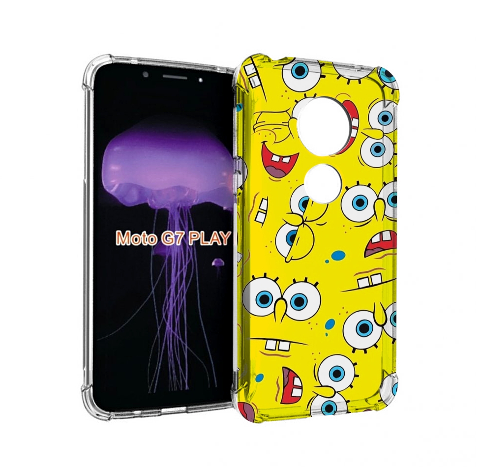 

Чехол MyPads много-спанч-боба для Motorola Moto G7 Play, Прозрачный, Tocco