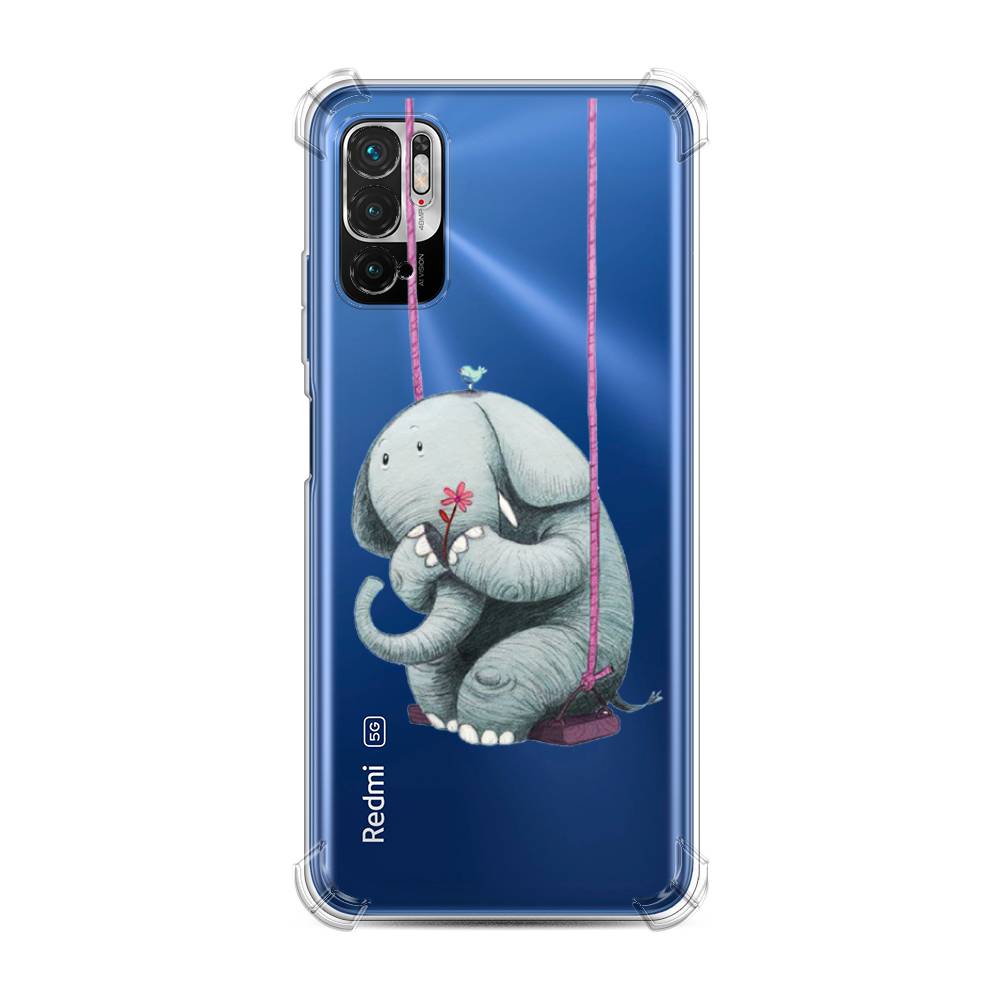 фото Противоударный силиконовый чехол "грустный слоник" на xiaomi redmi note 10 5g awog