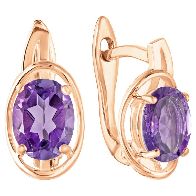 

Серьги из серебра с аметистом LAZURIT-ONLINE 8540RG, 8540RG