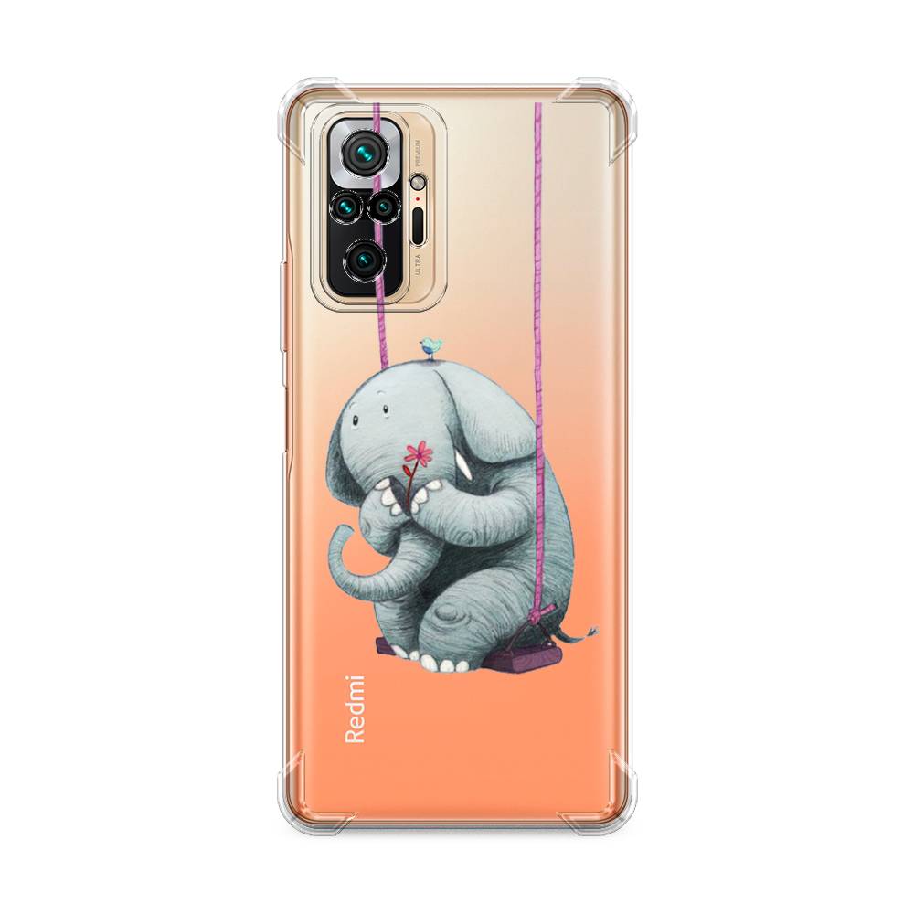 фото Противоударный силиконовый чехол "грустный слоник" на xiaomi redmi note 10 pro awog