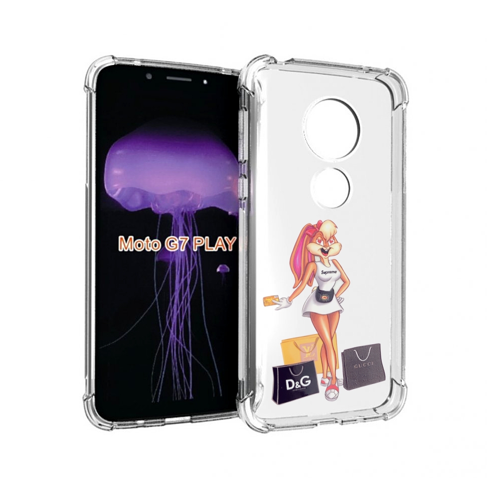 

Чехол MyPads модница-зайка женский для Motorola Moto G7 Play, Прозрачный, Tocco