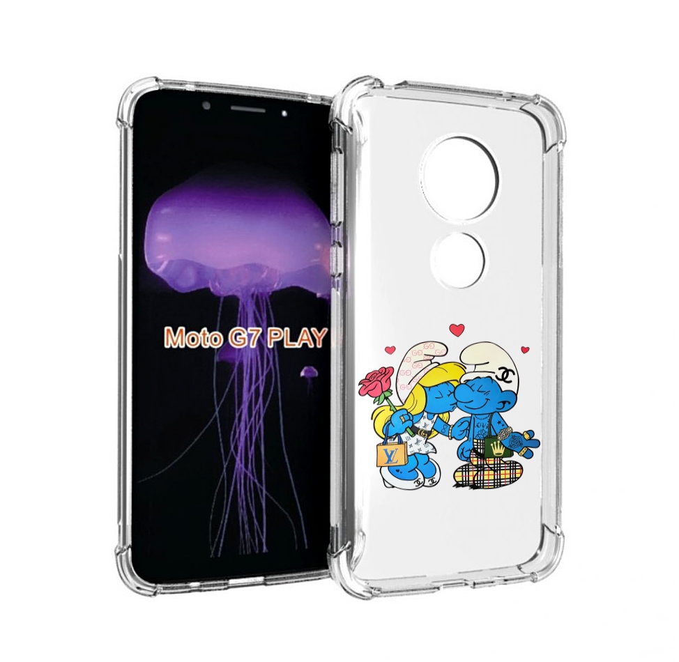 

Чехол MyPads модные-смурфики для Motorola Moto G7 Play, Прозрачный, Tocco