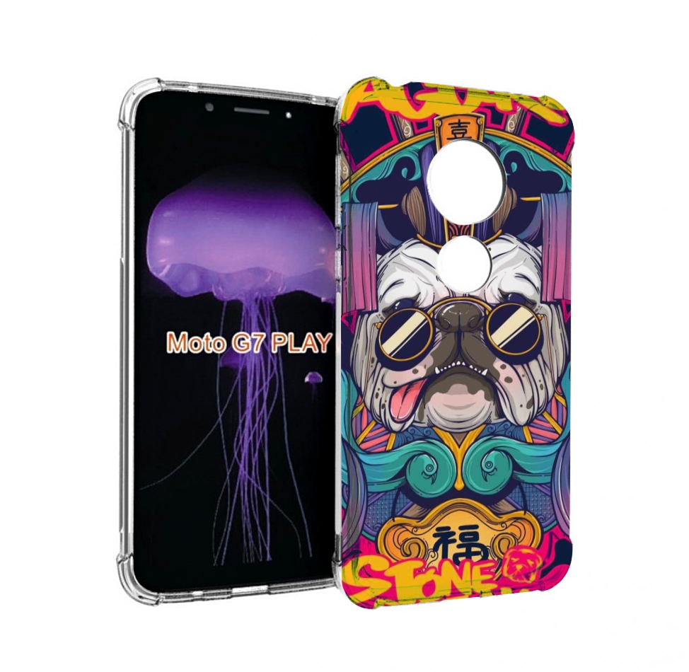 Чехол MyPads мопс агро яркая для Motorola Moto G7 Play
