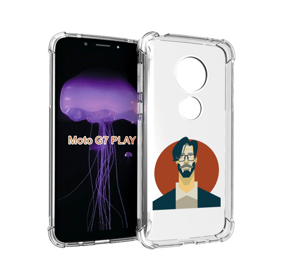 

Чехол MyPads мужичек-в-очках для Motorola Moto G7 Play, Прозрачный, Tocco