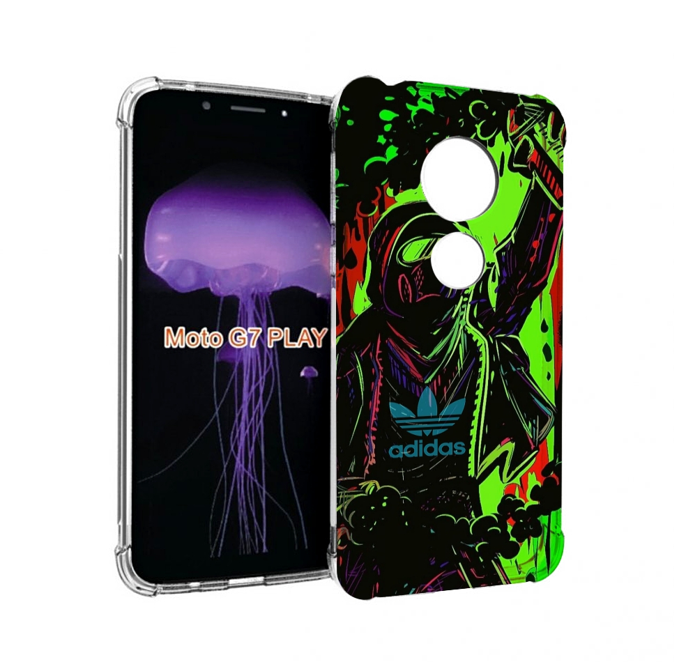 

Чехол MyPads мужчина в красках адидас для Motorola Moto G7 Play, Прозрачный, Tocco