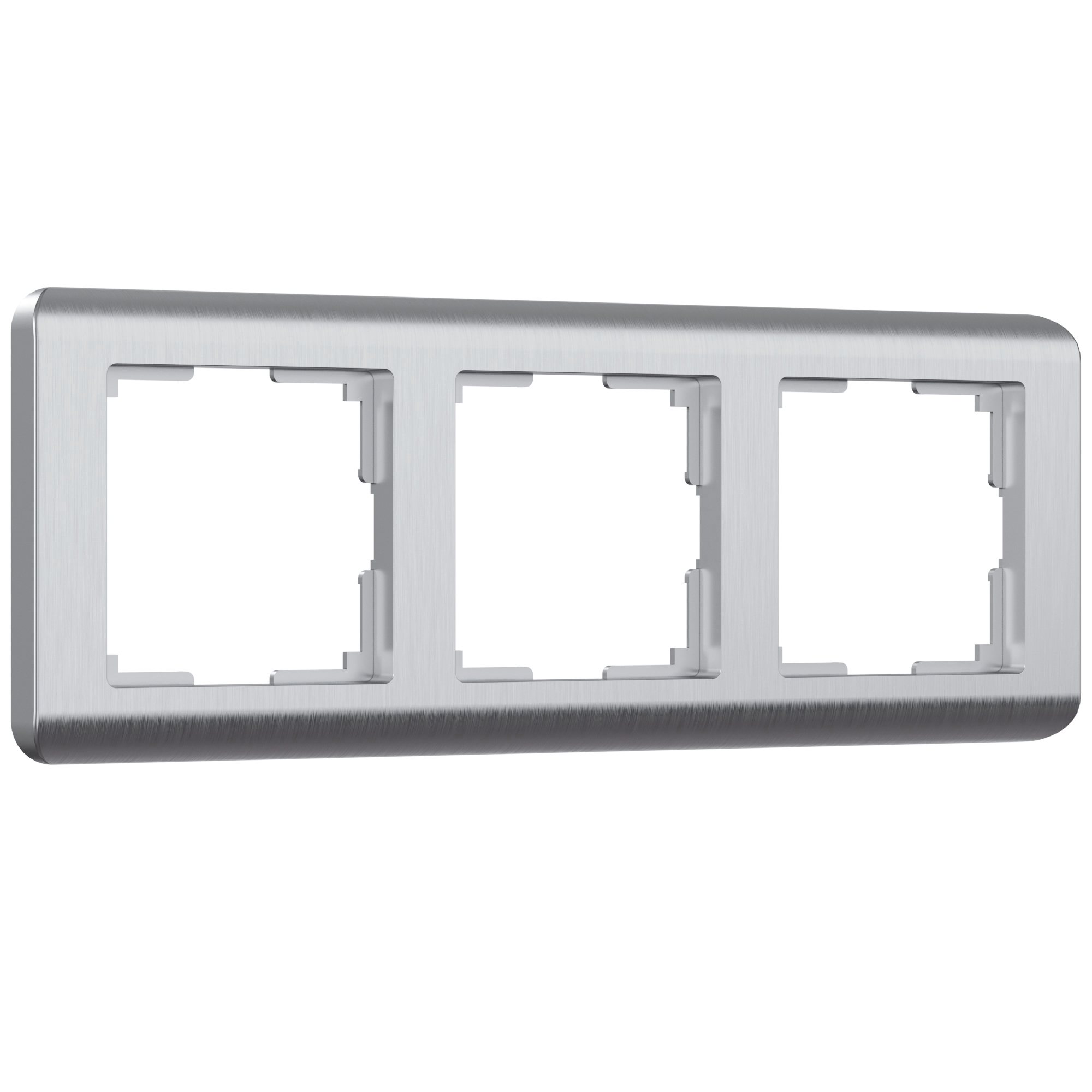 Рамка для розетки / выключателя на 3 поста Werkel W0032106 Stream серебряный пластик рамка на 4 поста графит w0042104 werkel