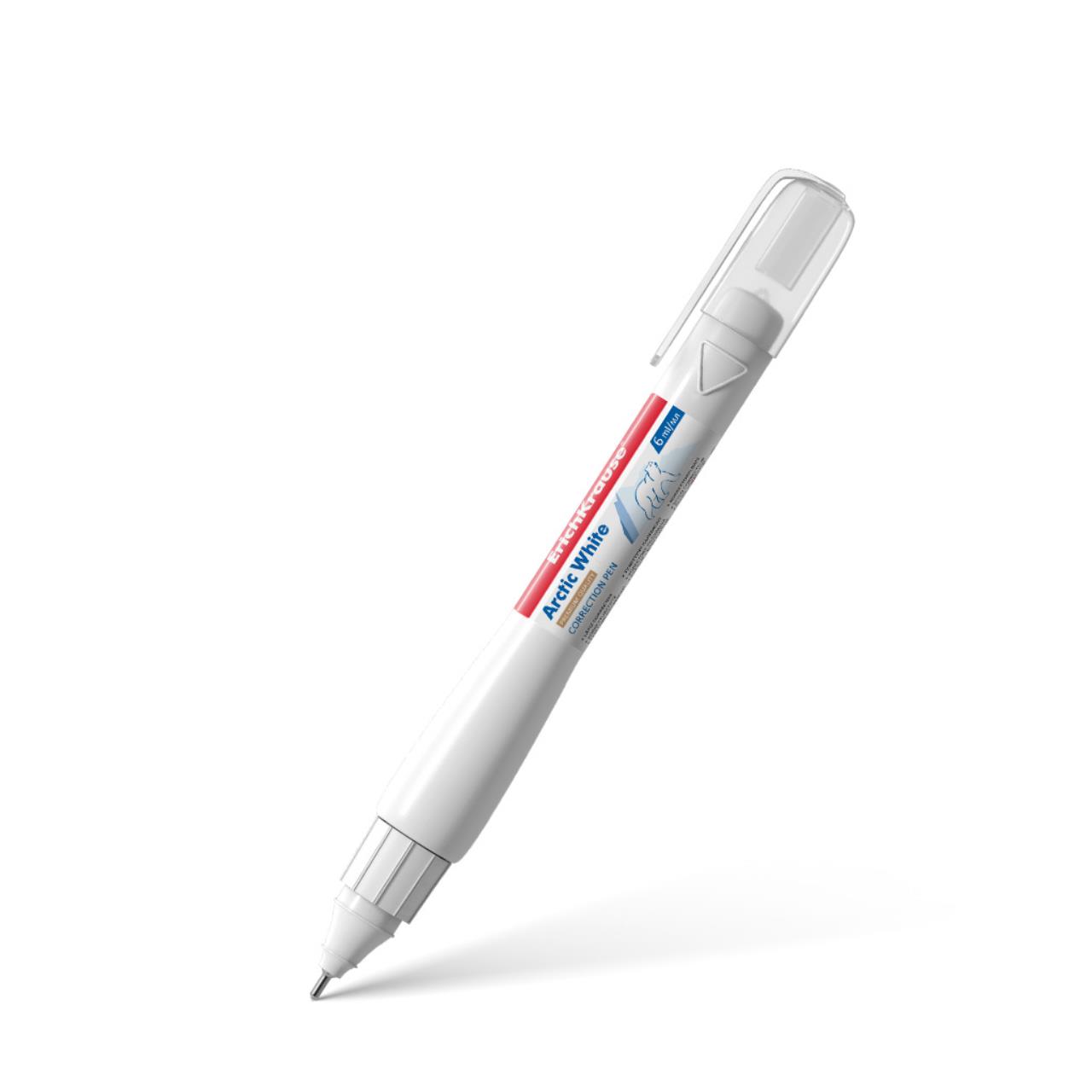Ручка-корректор ErichKrause Arctic white 6мл (всего 12 шт. в тубусе по 12 шт.) (22104)