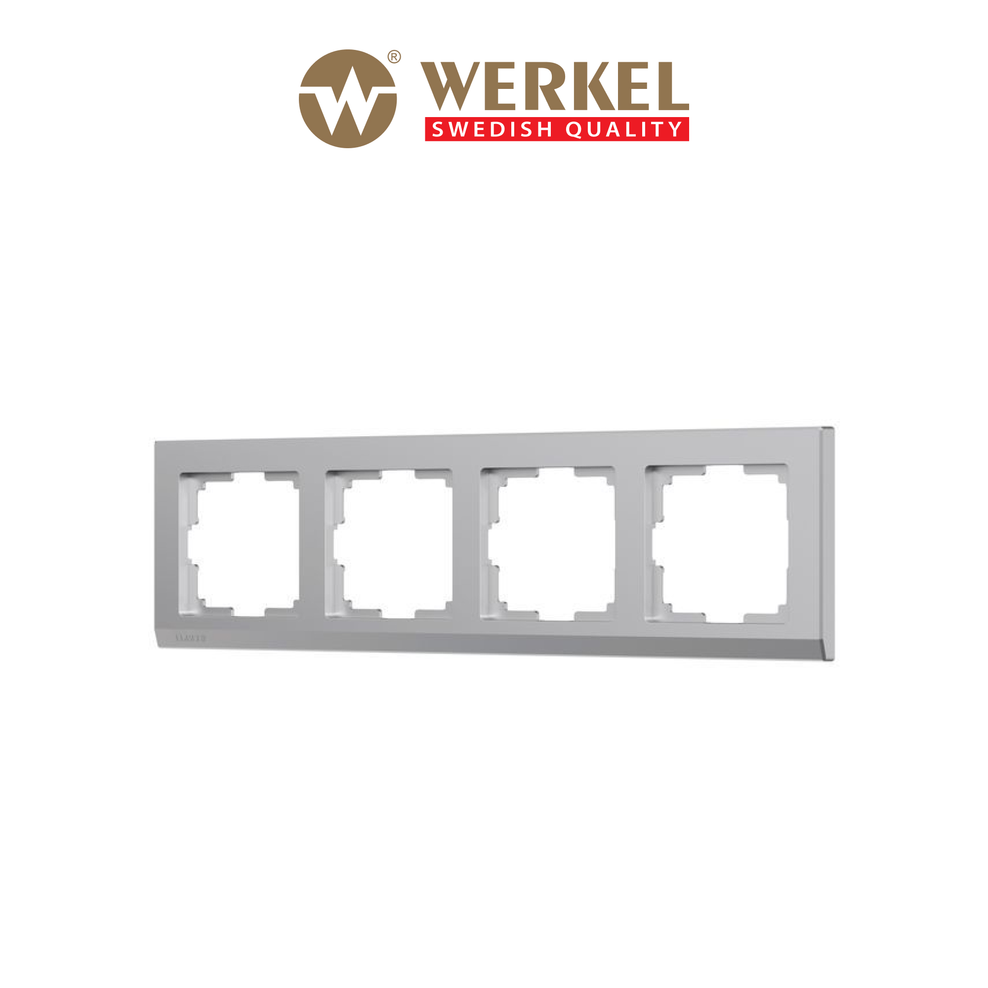 

Рамка для розетки / выключателя на 4 поста Werkel W0041806 Stark серебряный пластик, Серебристый