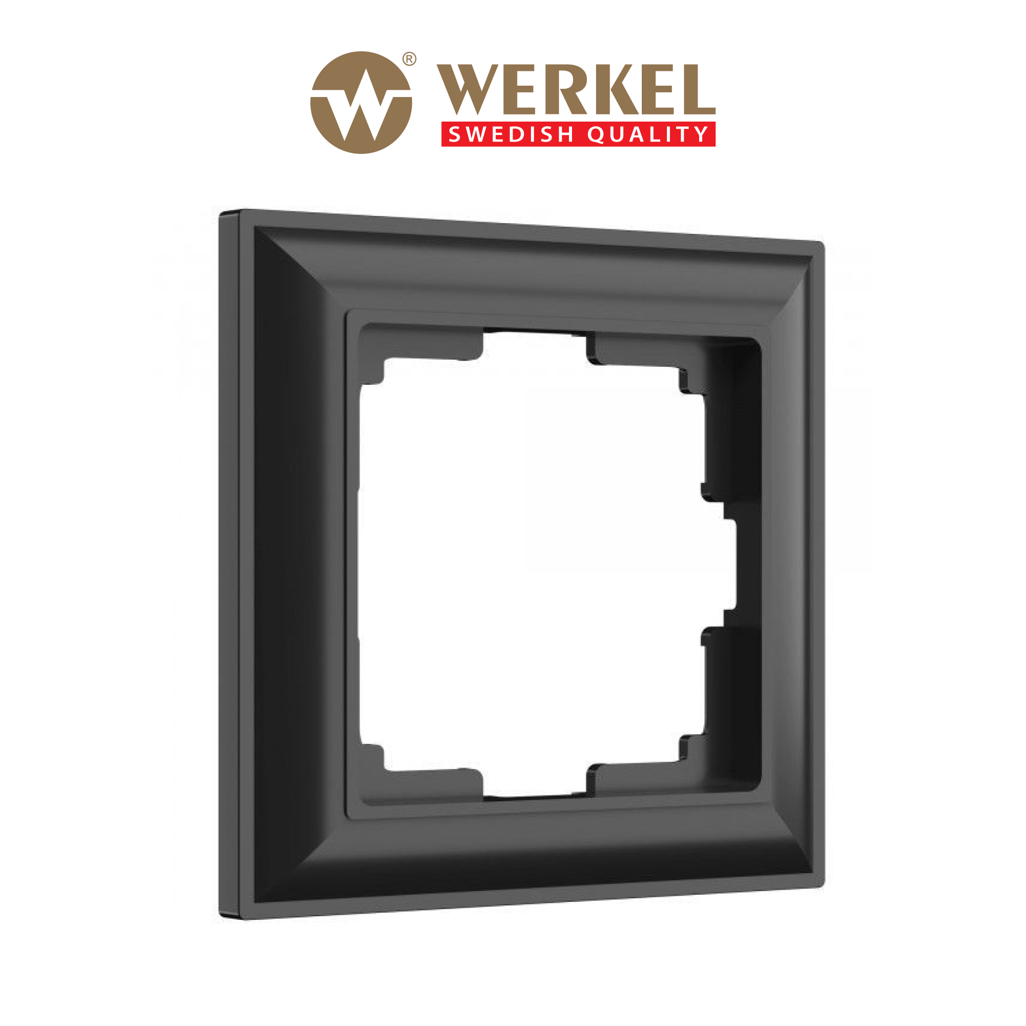 

Рамка для розетки / выключателя на 1 пост Werkel W0012208 Fiore черный пластик, Fiore