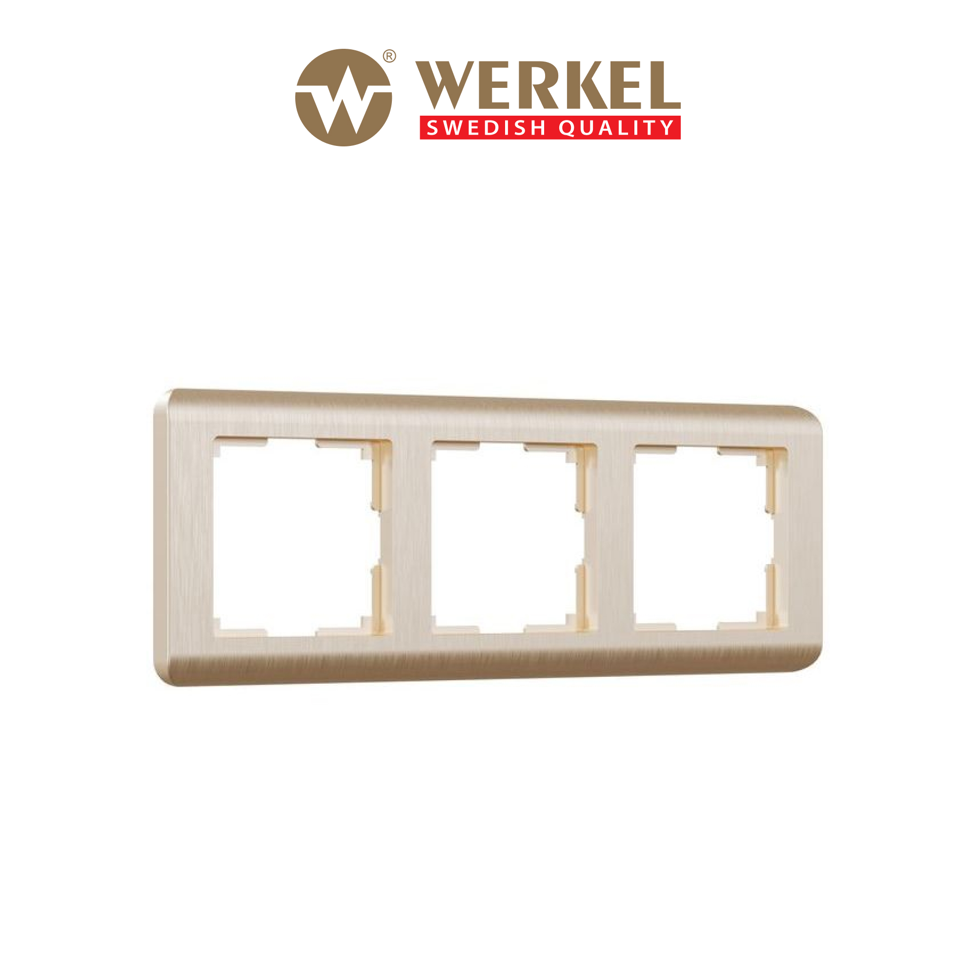 

Рамка для розетки / выключателя на 3 поста Werkel W0032111 Stream шампань пластик, Бежевый, Stream