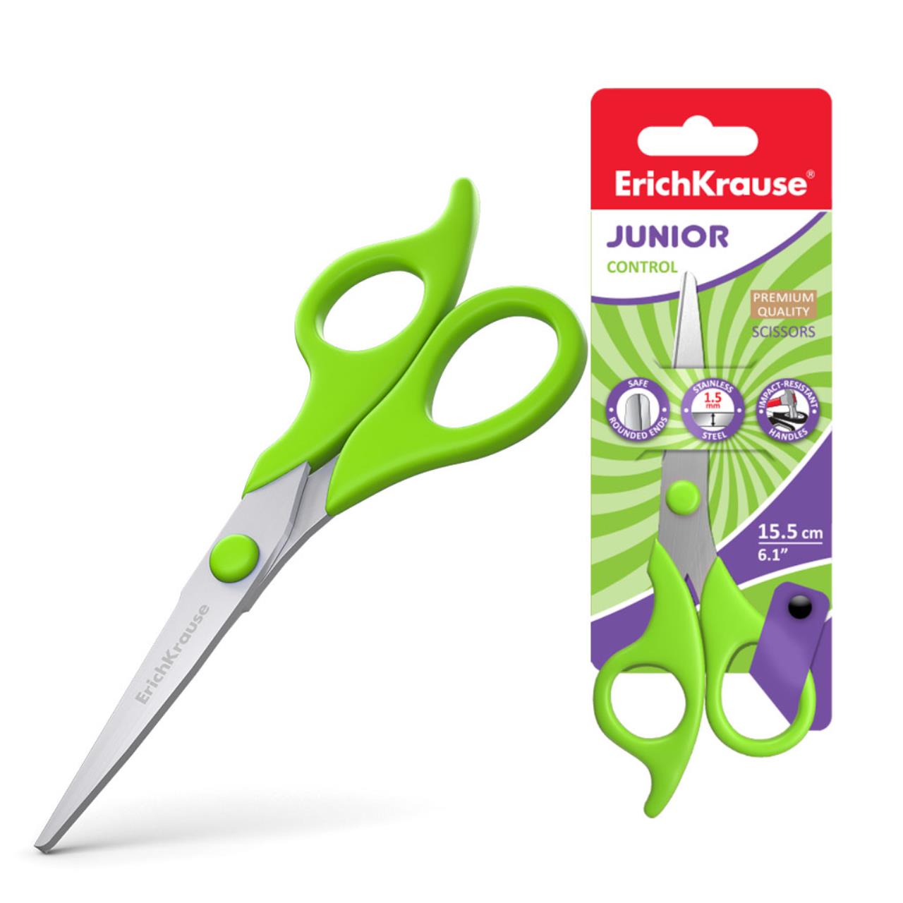 

Ножницы ErichKrause Control Junior 15.5см (всего 12 шт. в блистере по 1 шт.) (35144)