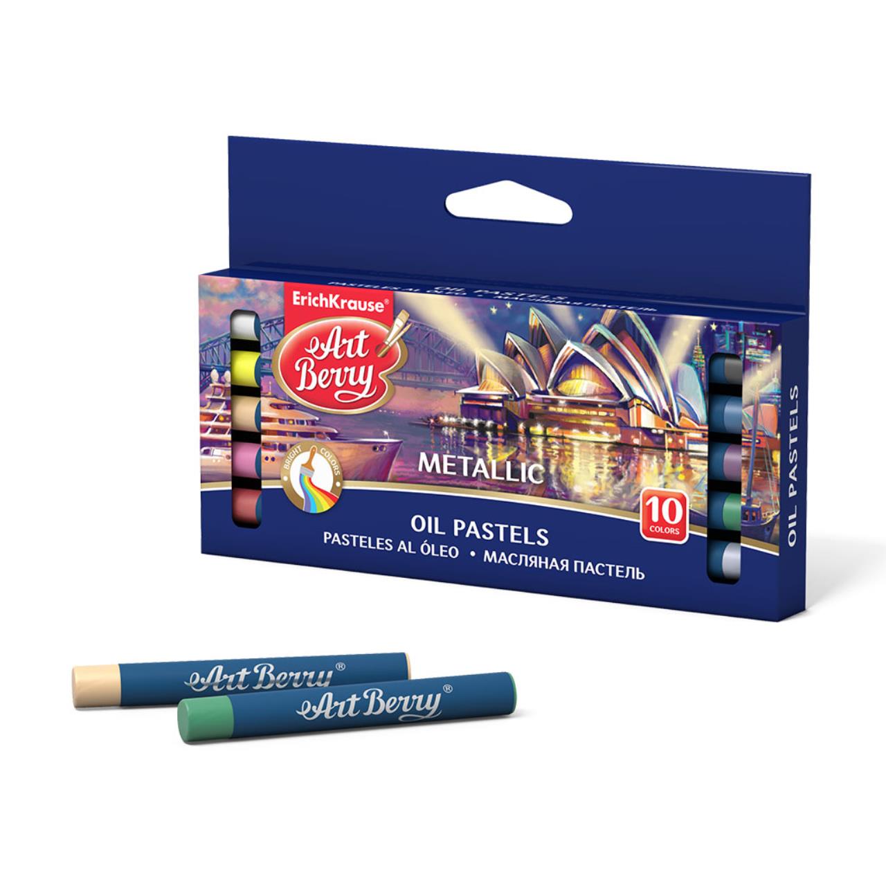 

Масляная пастель ArtBerry Metallic 8 цветов + 2 контура (всего 12 шт.) (39155)