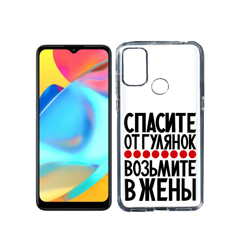 

Чехол MyPads Tocco для Alcatel 3L 6056H (2021) Спасите от гулянок возьмите в жены, Прозрачный, Tocco
