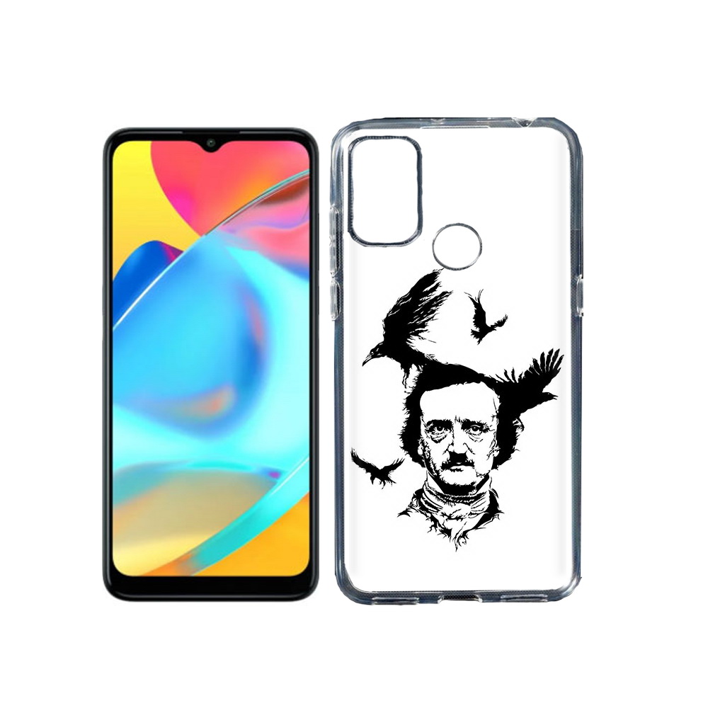 

Чехол MyPads Tocco для Alcatel 3L 6056H (2021) Эдгар Аллан черно белый (PT160724.669.204), Прозрачный, Tocco