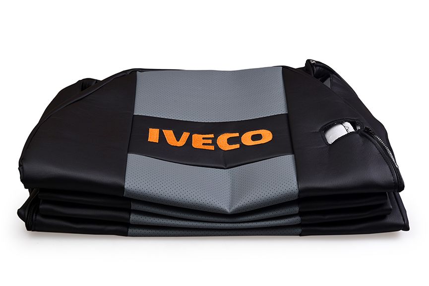 

Чехлы на сиденья IVECO Stralis (2 ремня) Серый ЭКО КОЖА