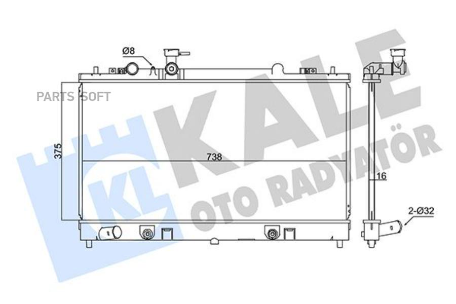 

347885 Радиатор Системы Охлаждения Mazda 6 2.0 08> KALE 347885