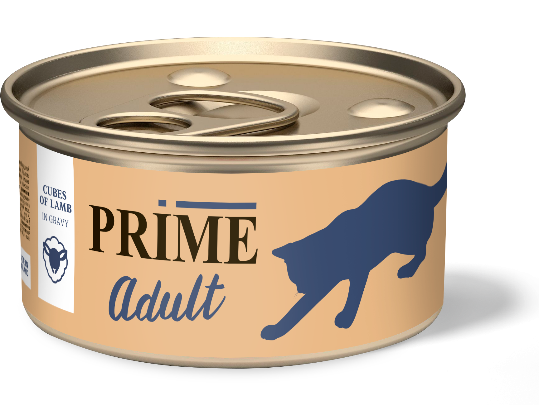Консервы для кошек Prime Adult Ягненок кусочки в соусе, 75г