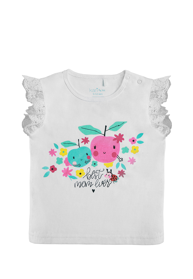 

Футболка детская Kari Baby SS23B13601004, белый, 86, SS23B13601004