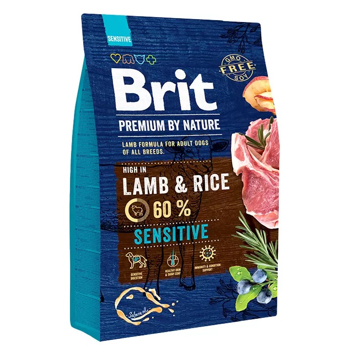 фото Сухой корм для собак brit premium by nature sensitive, ягненок и рис, 3кг