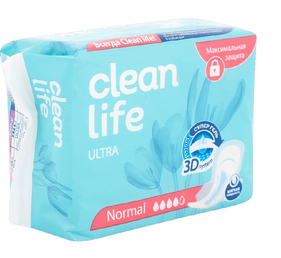 

Гигиенические прокладки Clean life Ultra normal 10 шт 2 уп, Ultra normal