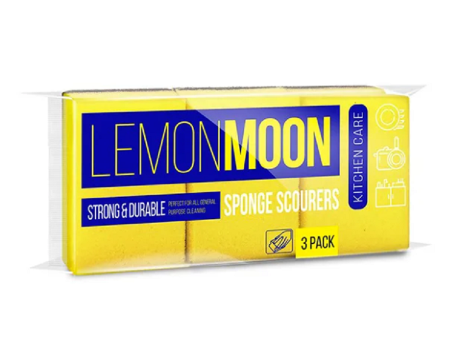 Губка для посуды Lemon Moon L007 фреза 3 шт 600009540077 желтый