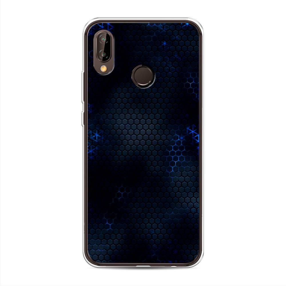 фото Чехол awog "фон соты синие" для huawei nova 3