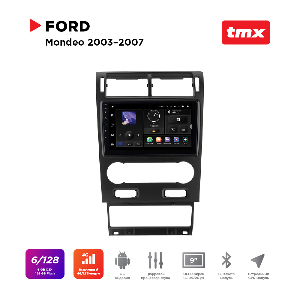 Автомагнитола Incar для Ford Mondeo 03-07 Android 10, 9