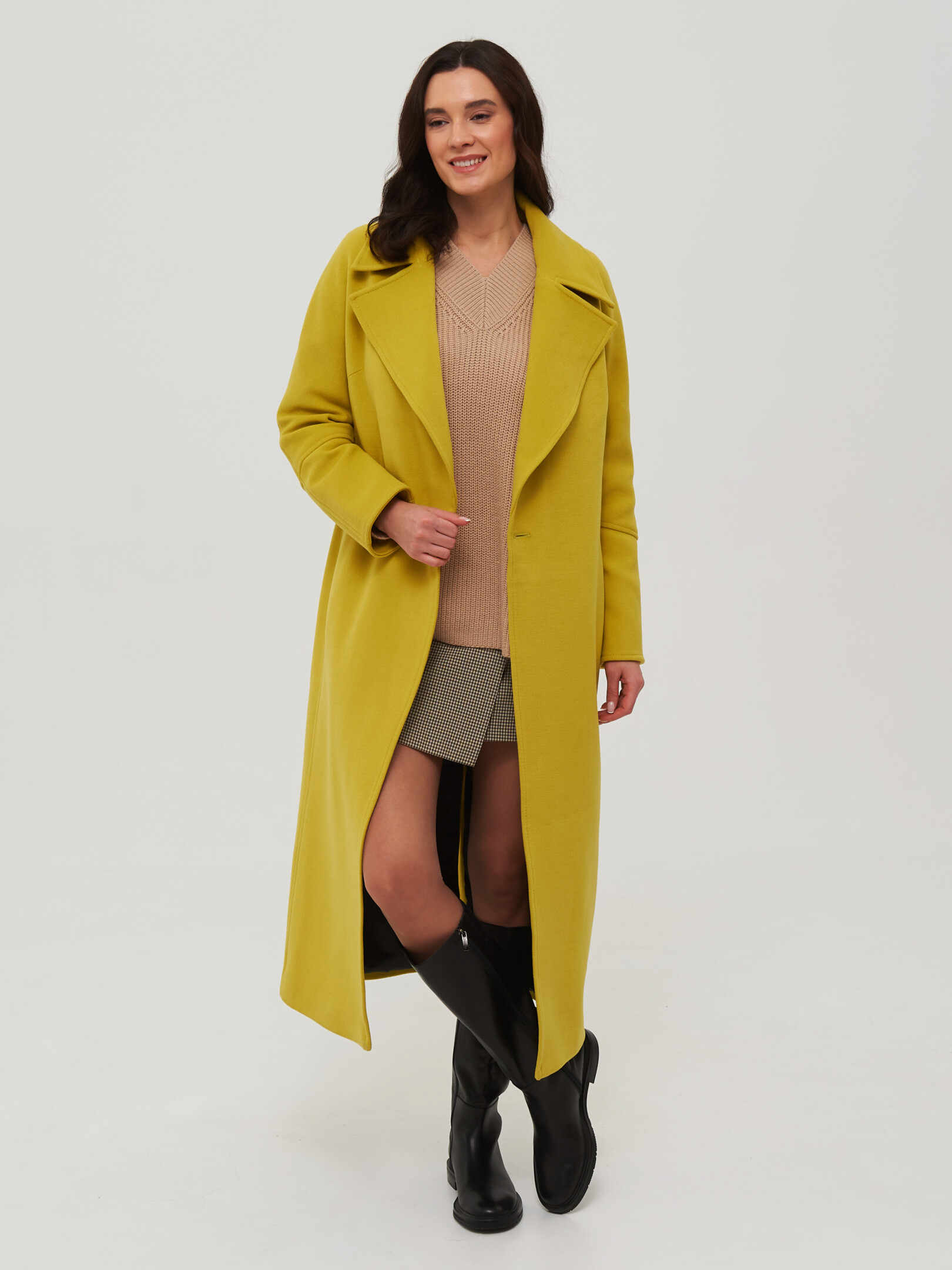 Пальто женское Giulia Rosetti 66653 желтое 42 RU