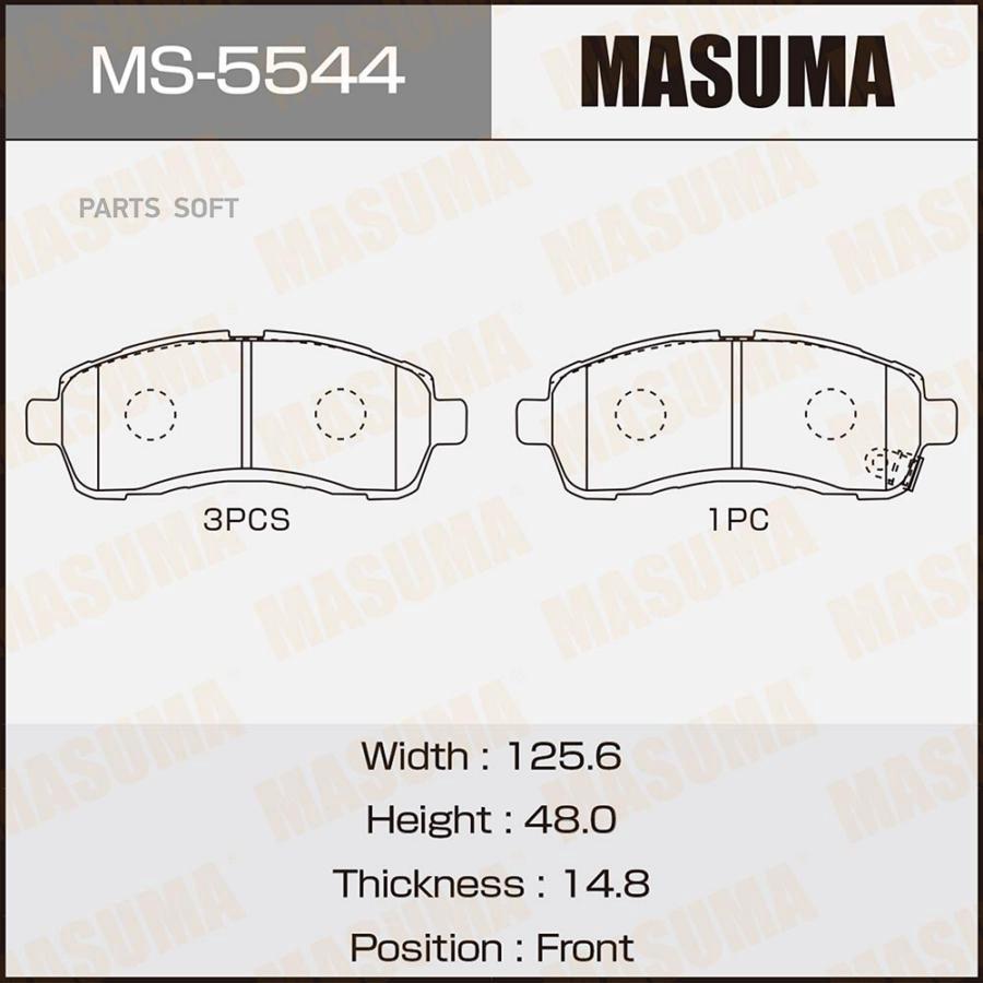

Колодки тормозные Mazda Demio 07-14 передние Masuma MASUMA MS5544