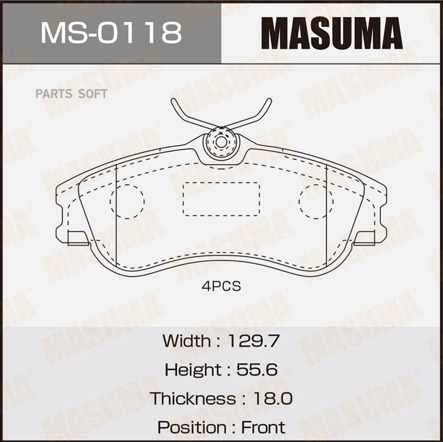 

Тормозные колодки MASUMA дисковые MS-0118