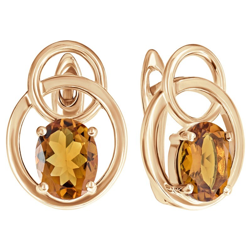 

Серьги из серебра с цитрином LAZURIT-ONLINE 8543PG, 8543PG