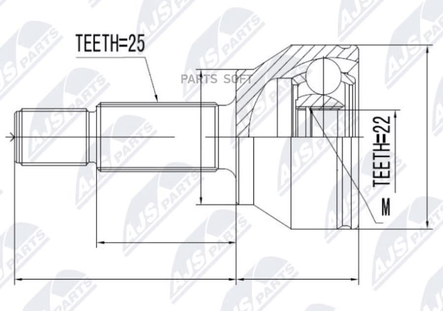 Шрус Наружный Ford Fiesta V JhJd 1251314 01- Fusion Ju 125 04-14 02- Mazda 2 1 3120₽