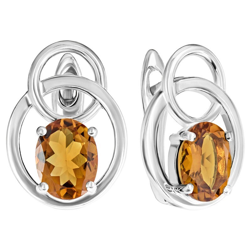 

Серьги из серебра с цитрином LAZURIT-ONLINE 8543WR, 8543WR