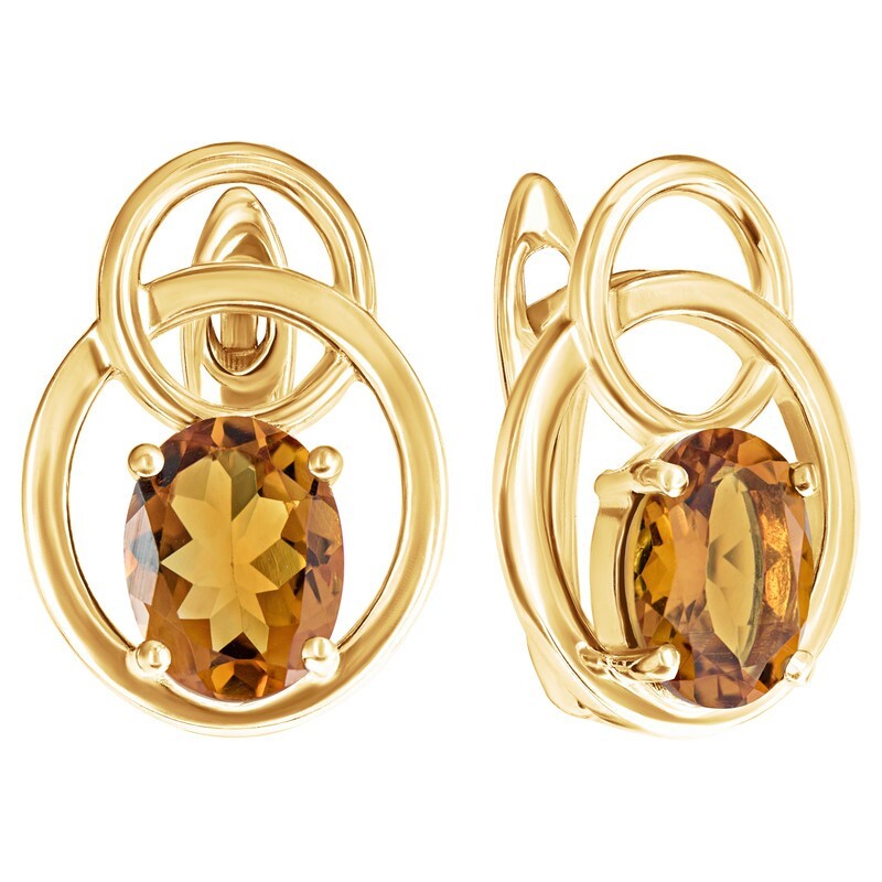 

Серьги из серебра с цитрином LAZURIT-ONLINE 8543YG, 8543YG