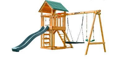 

Детский игровой комплекс UNIX Kids (6 в 1) Dark Green, Детская площадка с качелями