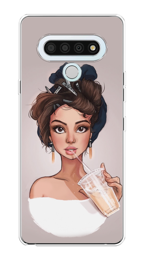 

Чехол на LG Stylo 6 "Девушка с фраппе", Серый, 84550-6