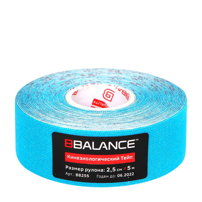 

Кинезиотейп BBTape #2 голубой 2,5 см x 5 м, #2