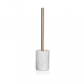 фото Andrea house ершик для туалета marble and copper, 10.8х40.5 см ba15105