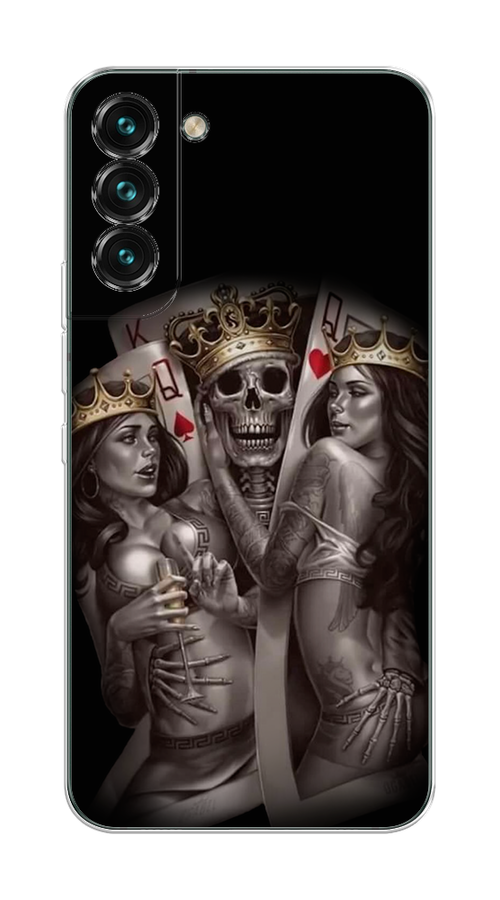 

Чехол на Samsung Galaxy S22 Plus "Карты король и королевы", Серый;желтый, 2103950-6