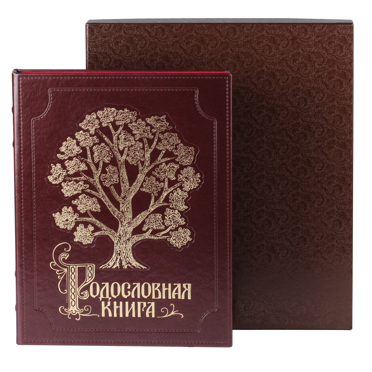 фото Родословная книга изысканная (эко кожа) в подарочном футляре пейсли россия