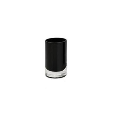 фото Andrea house стакан для зубных щеток black glass and chrome, 6.5х11 см ba13133