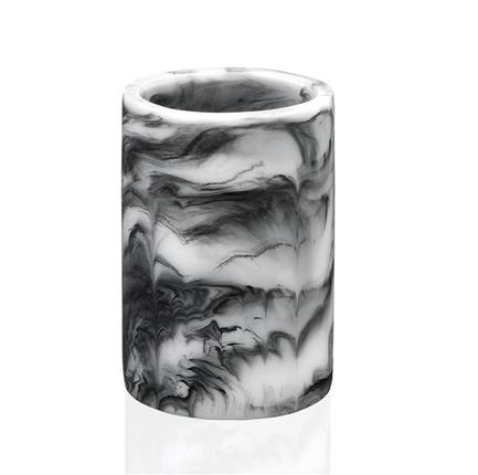 фото Andrea house стакан для зубных щеток smoked marble, 7х10.5 см ba17093