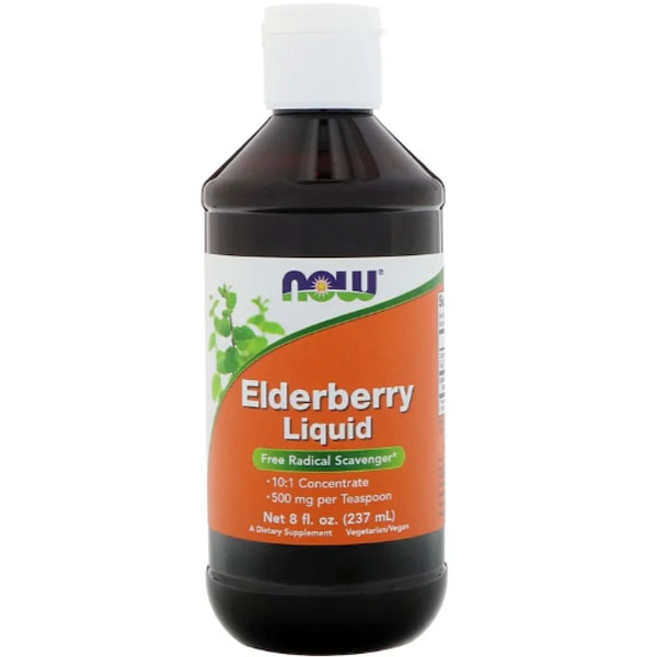Купить NOW Elderberry Liquid (237 ml) - бузина жидкий экстракт 10:1, антиоксидант