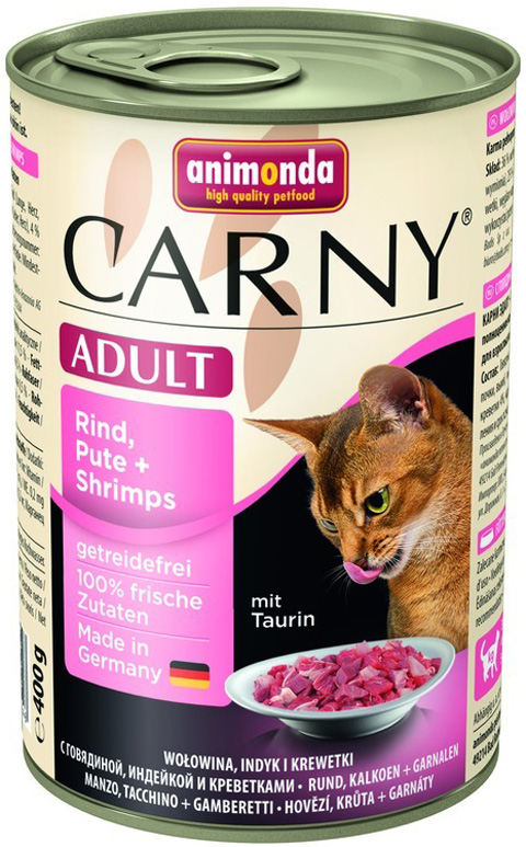 фото Консервы для кошек animonda carny adult, говядина, индейка и креветки, 6шт по 400г