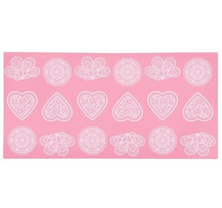 фото Kitchen craft силиконовый коврик-трафарет, 39х19.5 см, розовый sdilacemat13