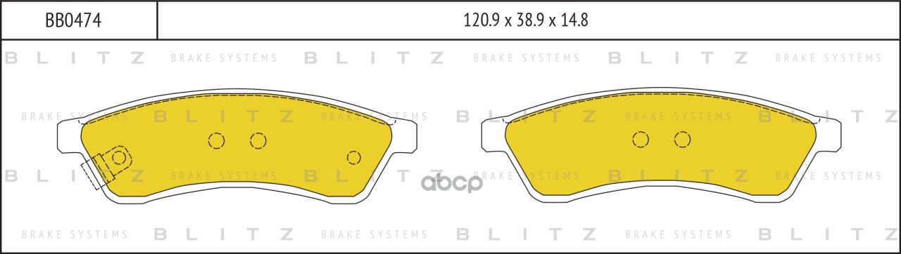 Тормозные колодки BLITZ задние дисковые BB0474