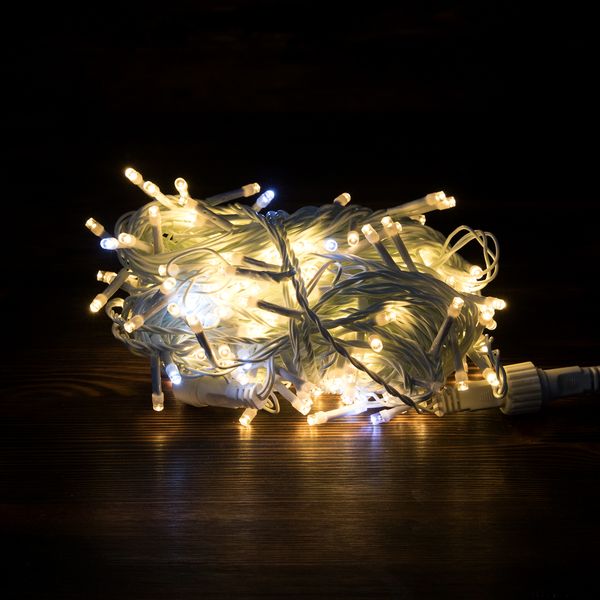 

Световая гирлянда новогодняя LED 15273 50 м белый теплый