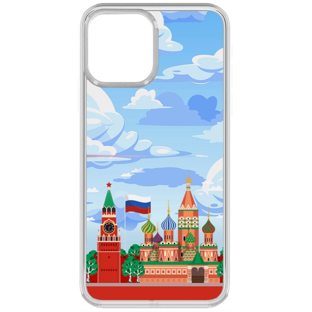

Чехол-накладка Krutoff Clear Case Красная Площадь для iPhone 13, Прозрачный